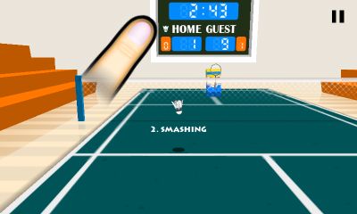 Screenshots of the 3D Badminton for Android tablet, phone.