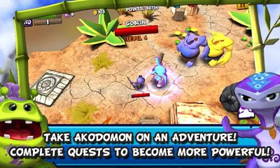 Screenshots of the Akodomon for Android tablet, phone.