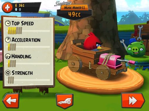 Screenshots of the Angry birds go! for Android tablet, phone.