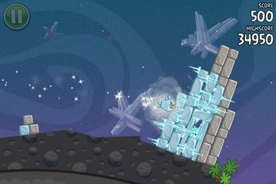 Screenshots of the Angry Birds Space for Android tablet, phone.