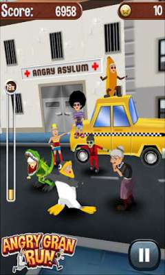 Screenshots of the Angry Gran Run for Android tablet, phone.