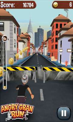 Screenshots of the Angry Gran Run for Android tablet, phone.