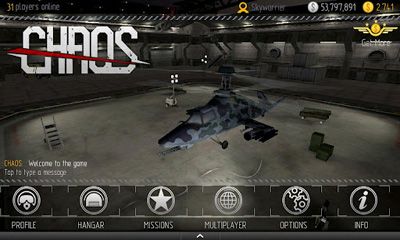 Screenshots of the C.H.A.O.S for Android tablet, phone.
