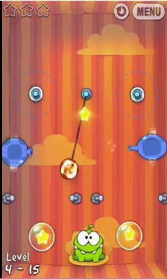 Screenshots of the Cut the Rope for Android tablet, phone.