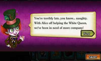 Screenshots of the Disney Alice in Wonderland for Android tablet, phone.