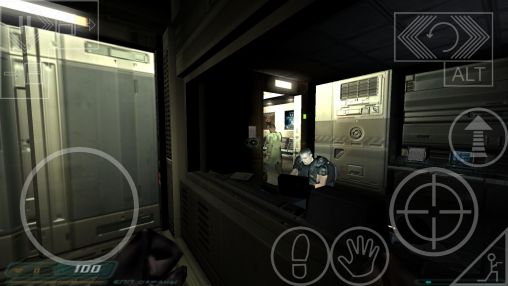 Screenshots of the DOOM 3 for Android tablet, phone.