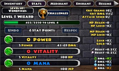 Screenshots of the Dungeon Quest for Android tablet, phone.