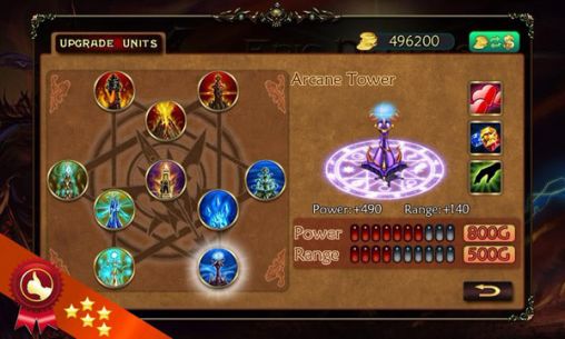 Screenshots of the Epic defense: The elements for Android tablet, phone.