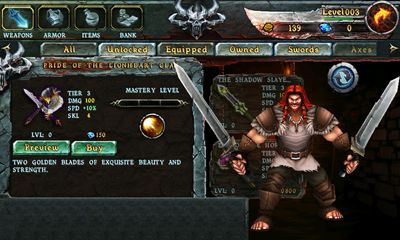 Screenshots of the Eternity Warriors for Android tablet, phone.