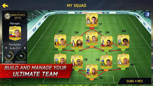 Screenshots of the FIFA 15: Ultimate team for Android tablet, phone.