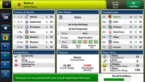 Screenshots of the Football Manager Handheld 2014 for Android tablet, phone.