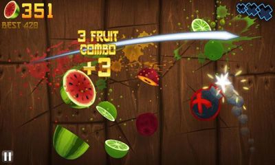 Screenshots of the Fruit Ninja for Android tablet, phone.