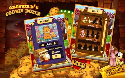 Screenshots of the Garfield's cookie dozer for Android tablet, phone.