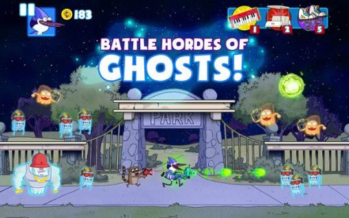 Screenshots of the Ghost toasters: Regular show for Android tablet, phone.