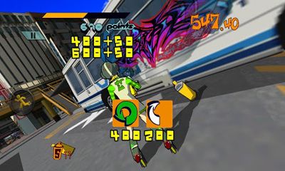 Screenshots of the Jet Set Radio for Android tablet, phone.