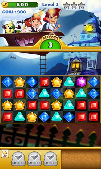 Screenshots of the Jewel mania: Halloween for Android tablet, phone.