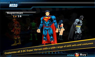 Screenshots of the Justice League: EFD for Android tablet, phone.