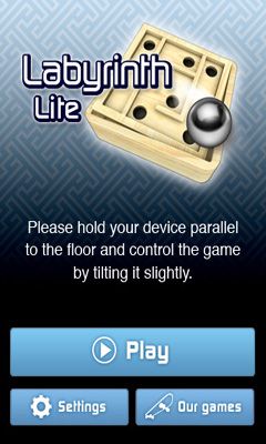 Screenshots of the Labyrinth Lite for Android tablet, phone.