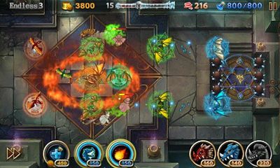 Screenshots of the Lair Defense: Shrine for Android tablet, phone.