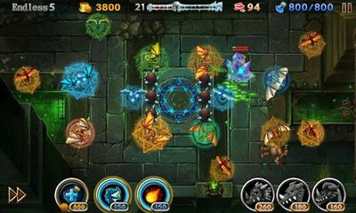Screenshots of the Lair Defense: Shrine for Android tablet, phone.