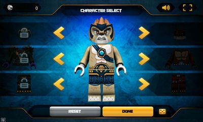 Screenshots of the LEGO Legends of Chima: Speedorz for Android tablet, phone.