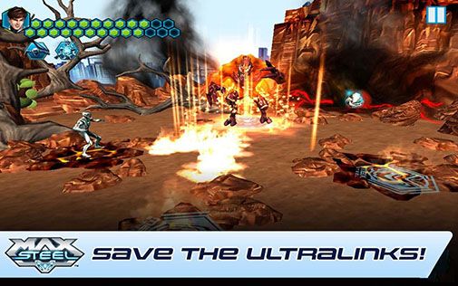Screenshots of the Max Steel for Android tablet, phone.