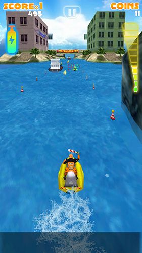 Screenshots of the Мotoboat racing: Crash for Android tablet, phone.