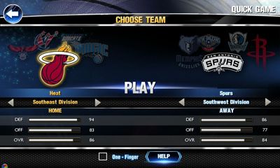 Screenshots of the NBA 2K14 for Android tablet, phone.