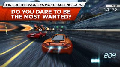Screenshots of the Need for Speed: Most Wanted for Android tablet, phone.