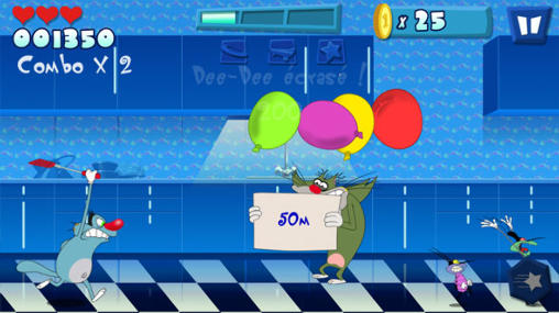 Screenshots of the Oggy and the cockroaches for Android tablet, phone.