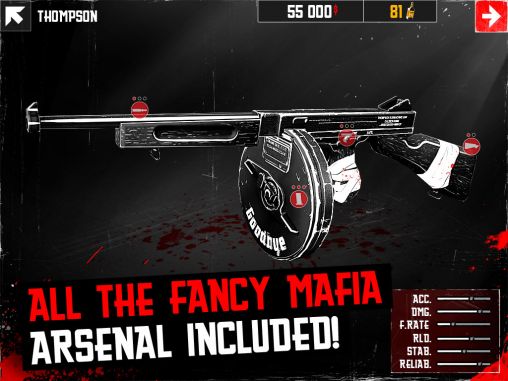 Screenshots of the Overkill: Mafia for Android tablet, phone.