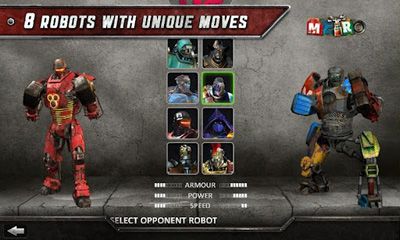 Screenshots of the Real Steel HD for Android tablet, phone.