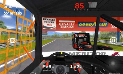 Screenshots of the Renault Trucks Racing for Android tablet, phone.