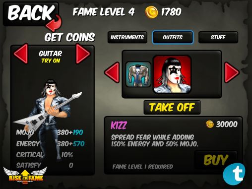 Screenshots of the Rise to fame for Android tablet, phone.
