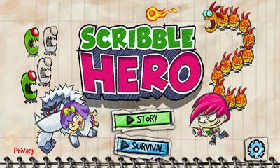 Screenshots of the Scribble hero for Android tablet, phone.