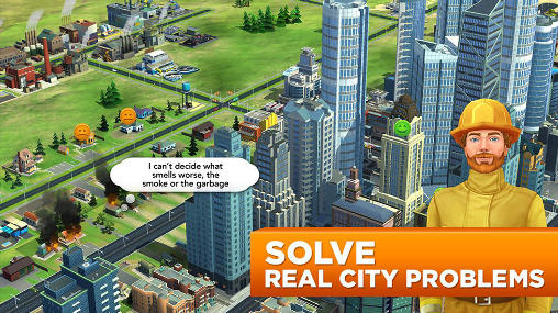 Screenshots of the SimCity: Buildit for Android tablet, phone.