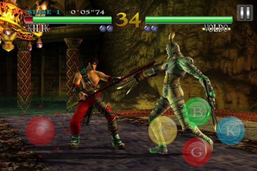 Screenshots of the Soulcalibur for Android tablet, phone.