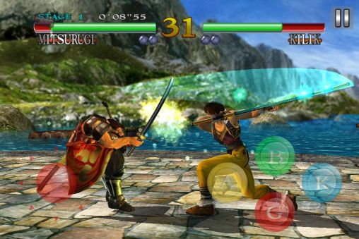 Screenshots of the Soulcalibur for Android tablet, phone.