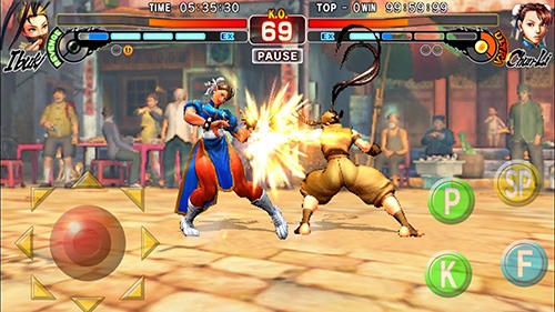 Screenshots of the Street Fighter IV HD for Android tablet, phone.