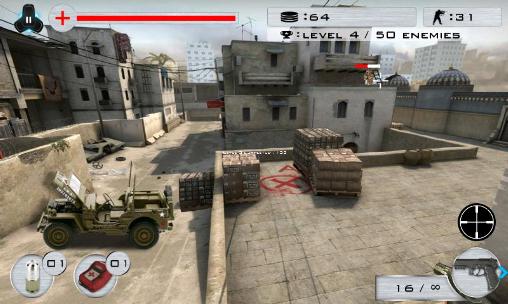 Screenshots of the Strike shooting: SWAT force for Android tablet, phone.