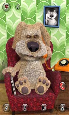 Screenshots of the Talking Ben the Dog for Android tablet, phone.