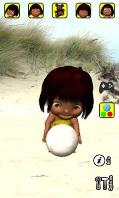 Screenshots of the Talking Emily Baby for Android tablet, phone.