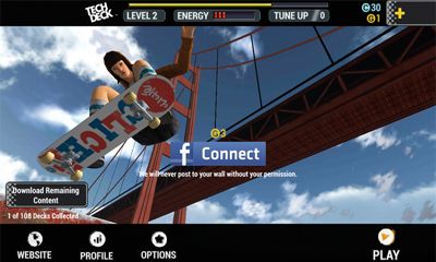 Screenshots of the Tech Deck Skateboarding for Android tablet, phone.