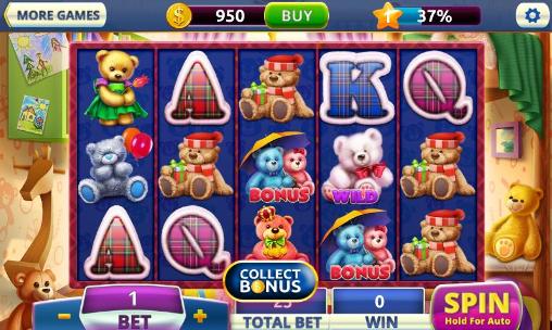 Screenshots of the Teddy bears slots: Vegas for Android tablet, phone.