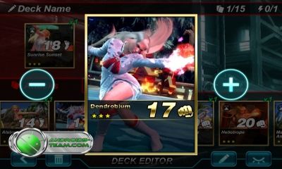 Screenshots of the Tekken Card Tournament for Android tablet, phone.