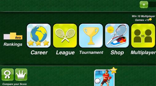 Screenshots of the Tennis champion 3D for Android tablet, phone.