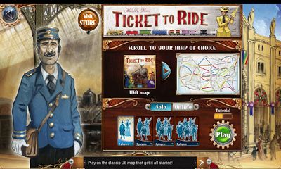 Screenshots of the Ticket to Ride for Android tablet, phone.