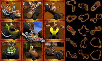 Screenshots of the Tiki Kart 3D for Android tablet, phone.