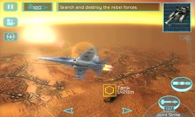 Screenshots of the Tom Clancy's H.A.W.X for Android tablet, phone.