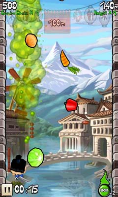 Screenshots of the Veggie Samurai Uprising for Android tablet, phone.